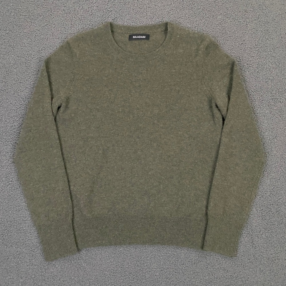 Naadam Sweater Womens XS Olive Green Cashmere Crewneck Long Sleeve Essential